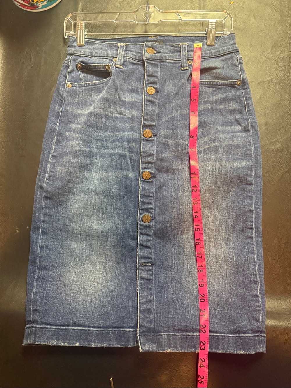 Polo Ralph Lauren Button-Front Denim Midi Pencil Skirt Blue Size 2 - Picture 8 of 9